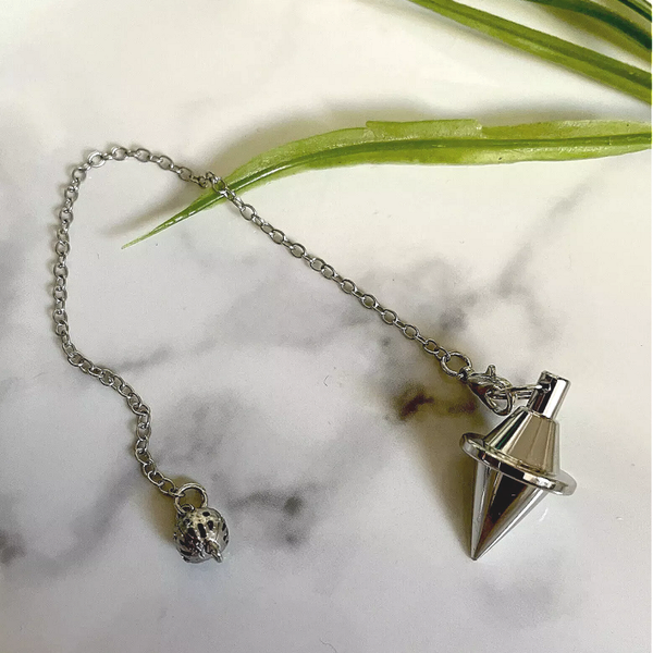 Pendulum Metal Mini Bi Cone Silver Tone Dowsing