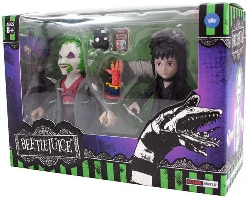 Beetlejuice Action Vinyls Set de figurines d’action exclusif Beetlejuice & Lydia Deetz