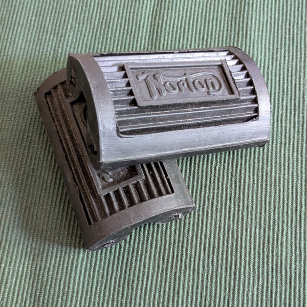Footrest pedal style replacement rubber for Vintage Norton Motorcycles