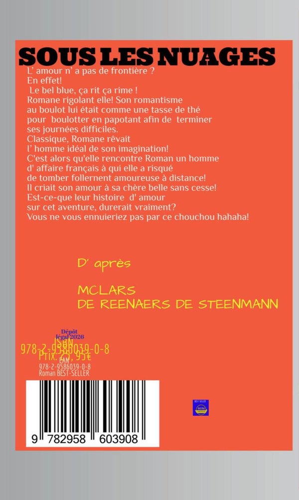 SOUS LES NUAGES, roman BEST-SELLER d' après MCLARS DE REENAERS DE STEENMANN