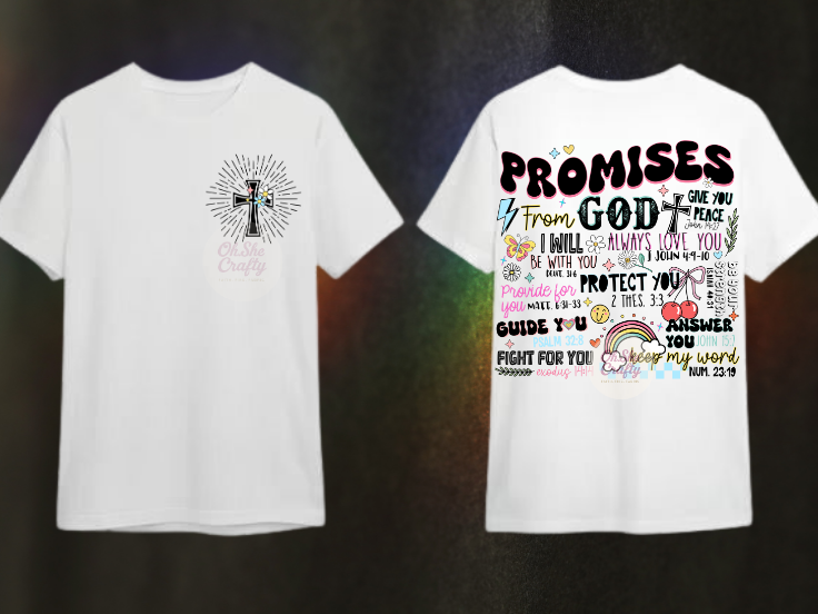 God's Promises graphic tshirt front and back