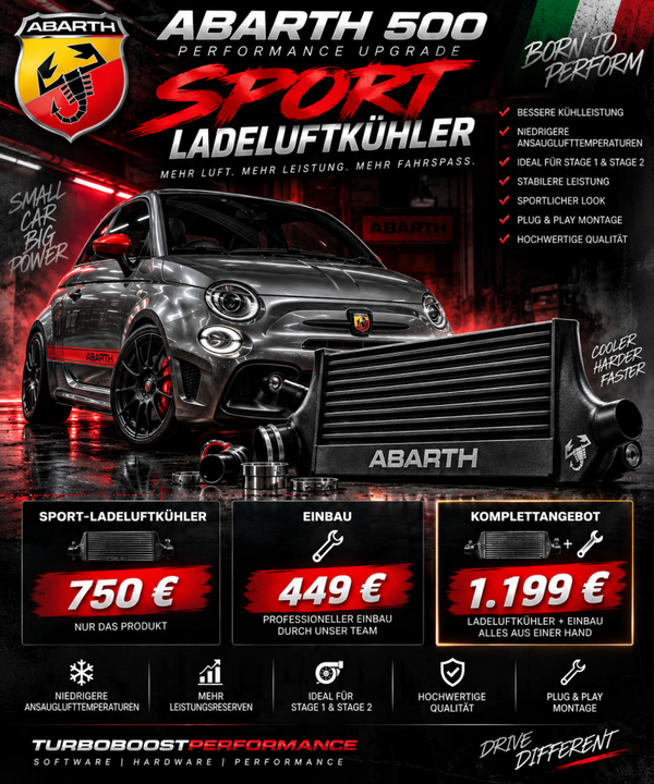 Abarth 500 595 Sport-Ladeluftkühler – Performance Upgrade mit Einbau
