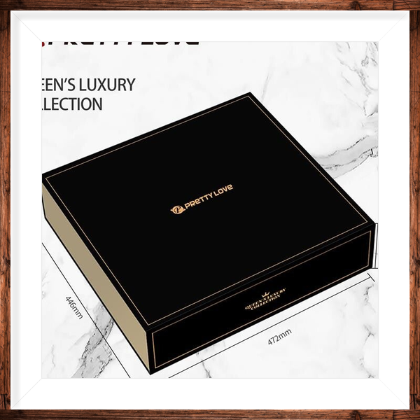 PRETTYLOVE Luxury Set Queens 12 Juguetes Negro y Oro 18k