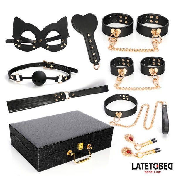 LATETOBED BDSM LINE Kit Bondage de 8 Pz con Maletín de Almacenaje