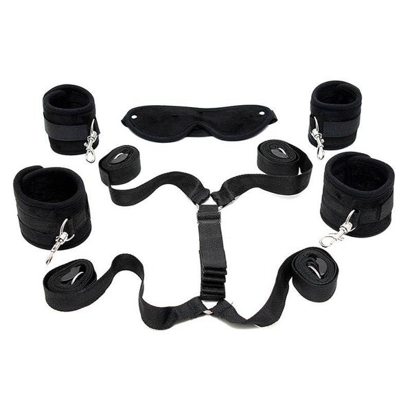 BONDAGE PLAY Correas de Supresión para la Cama Negro