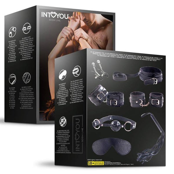 INTOYOU BDSM LINE Set de Bondage 7 Pz Furry Set