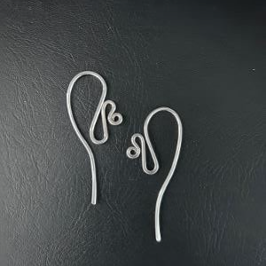 16 gauge-sterling silver swirl earrings