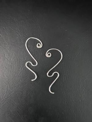 18 gauge-sterling silver swirl wire earrings