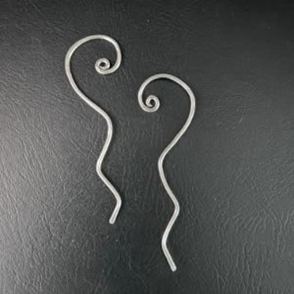 16 gauge-sterling silver swirl earrings