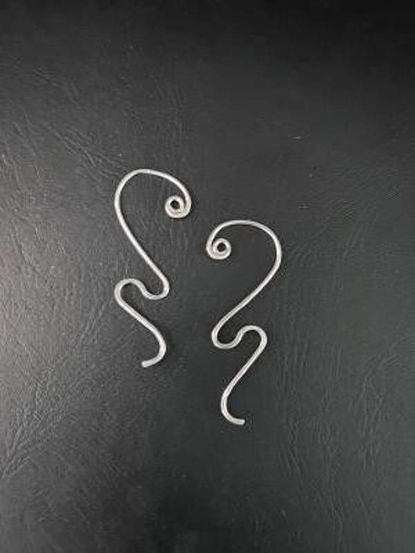 18 gauge-sterling silver swirl wire earrings