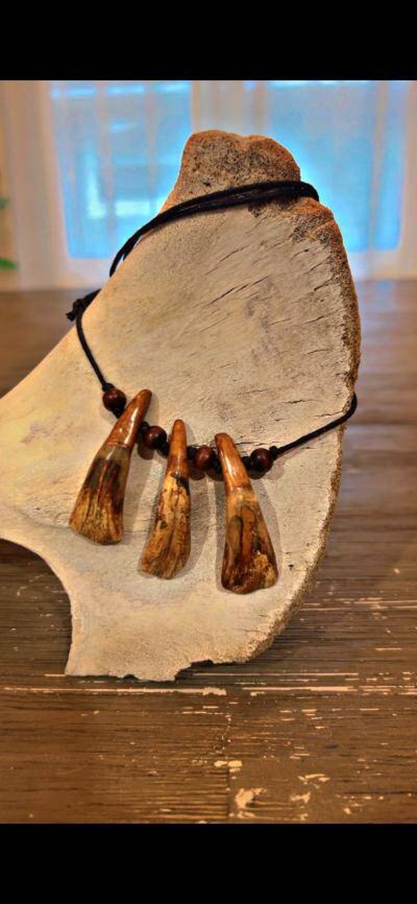 antiqued water buffalo tooth necklace