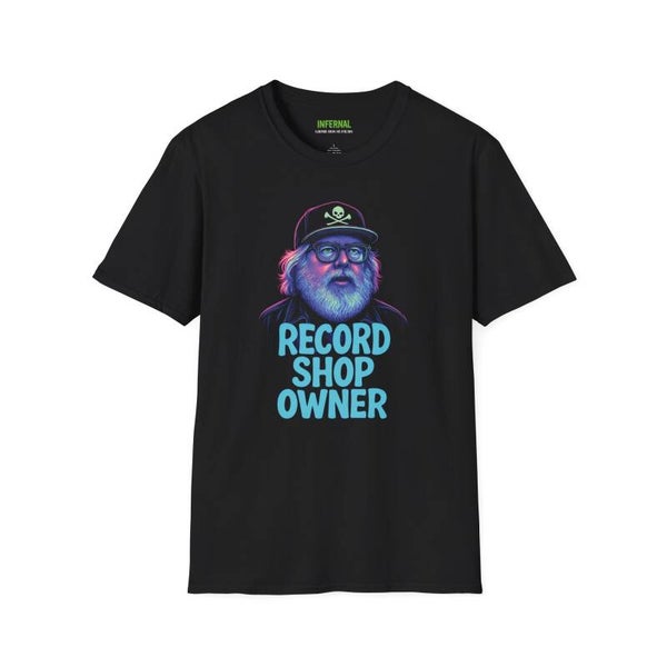 Grime House Films - INfernal - Record Shop Owner - character t-shirt