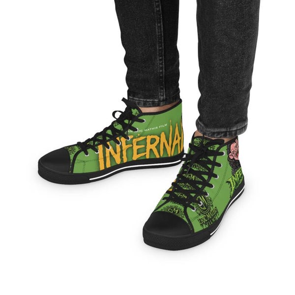 Infernal - Pig Demon Claire-  MULTIPLE COLORS AVAILABLE - Graphic High Top Sneakers | Gothic Horror Skate Shoes