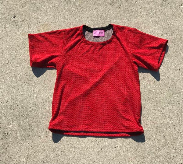 Red and Black Doubleknit Tee Shirt