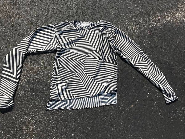 Sharp Stripes Extra Long Sleeve Tunic