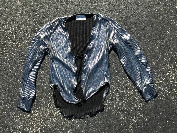 Metallic Silver Cableknit Cardigan