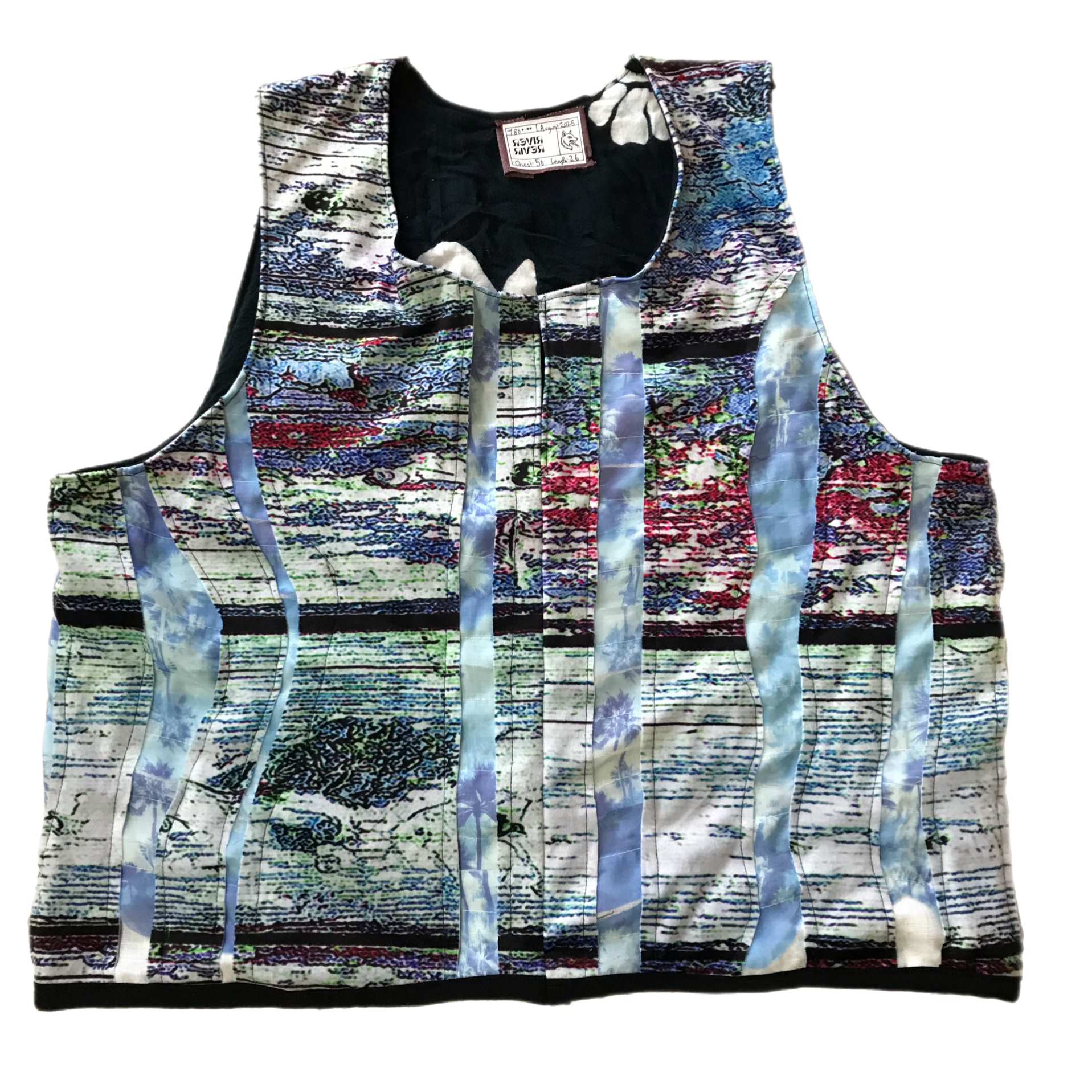 Slashed Tropical Quilt Vest