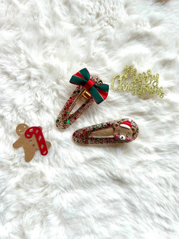 Barrettes Nœud & Ours