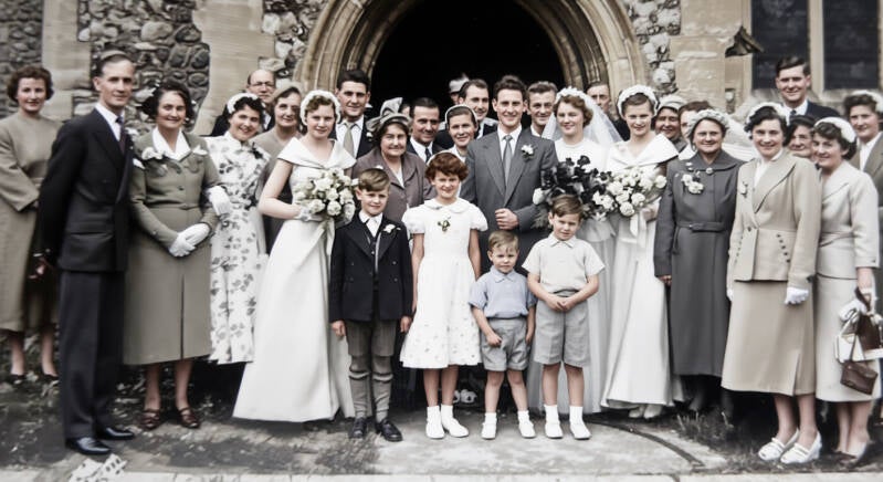 enhanced & colourised vintage photo of Melbourne Hill Chaurch