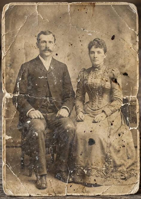 Memorial family portrait  Photo restoration and manipulation