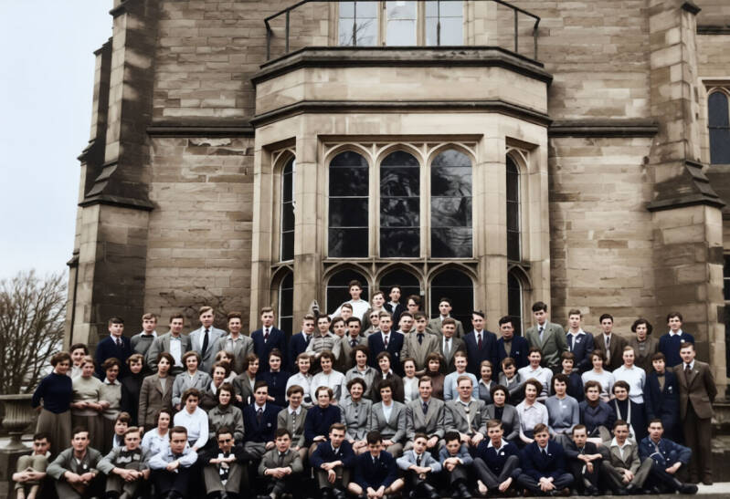 enhanced & colourised vintage photo of Melbourne Hill Chaurch