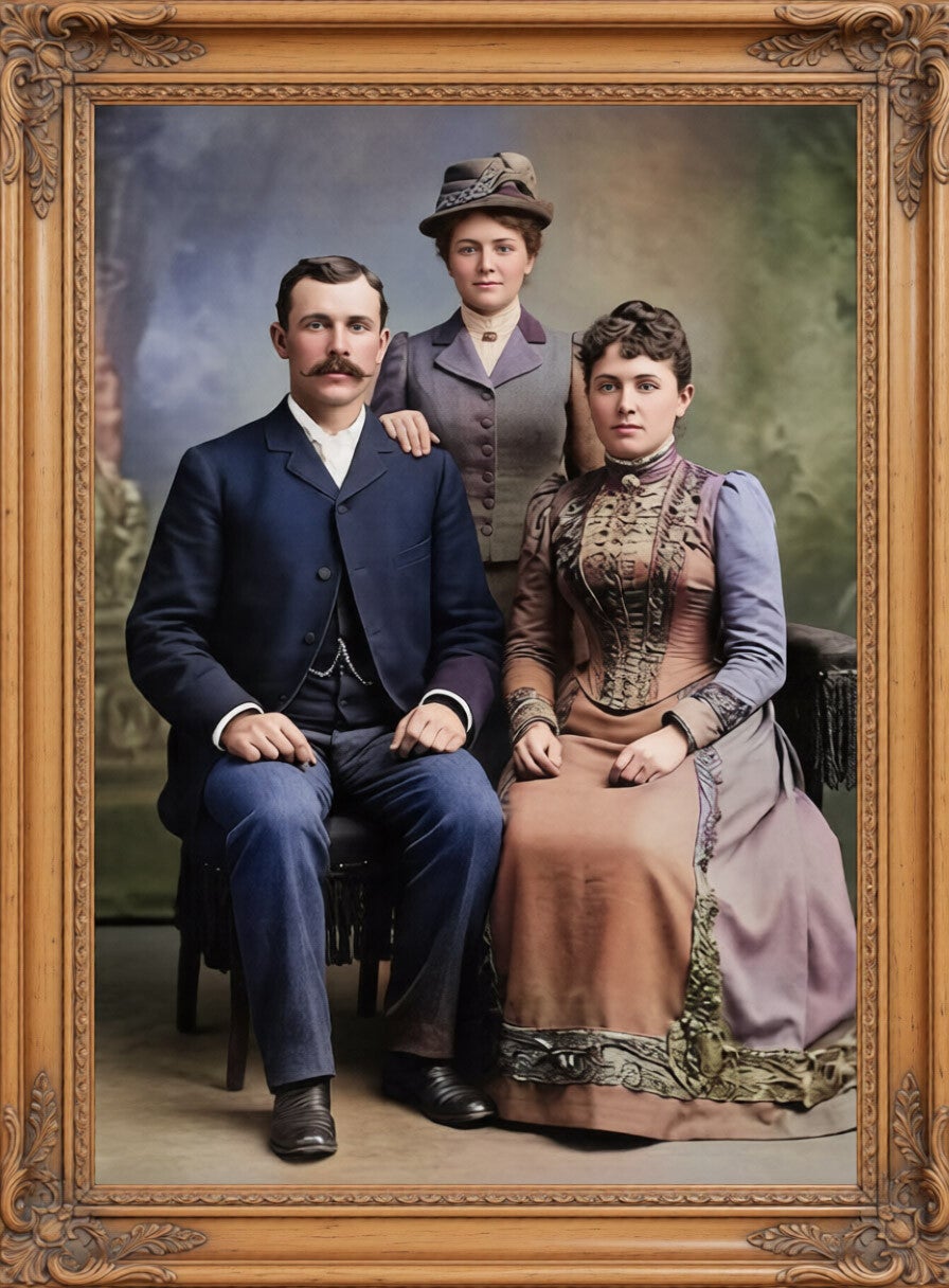 Memorial family portrait  Photo restoration and manipulation
