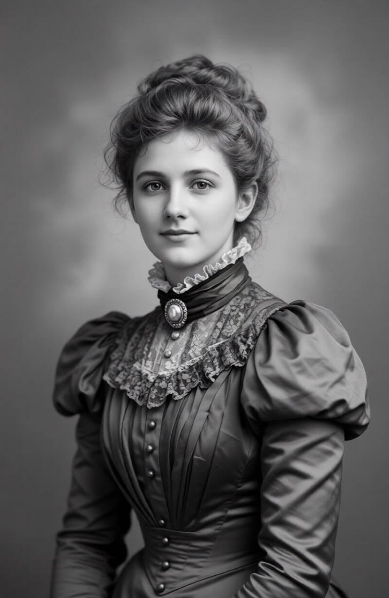 Enhanced sepia photo restoed to black and white photo