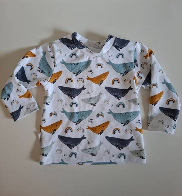 Longsleeve maat 74 walvissen