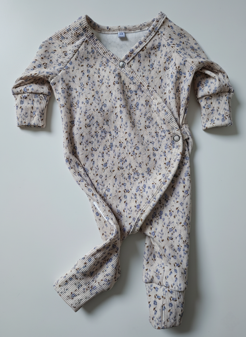 Boxpakje paarse bloemen rib