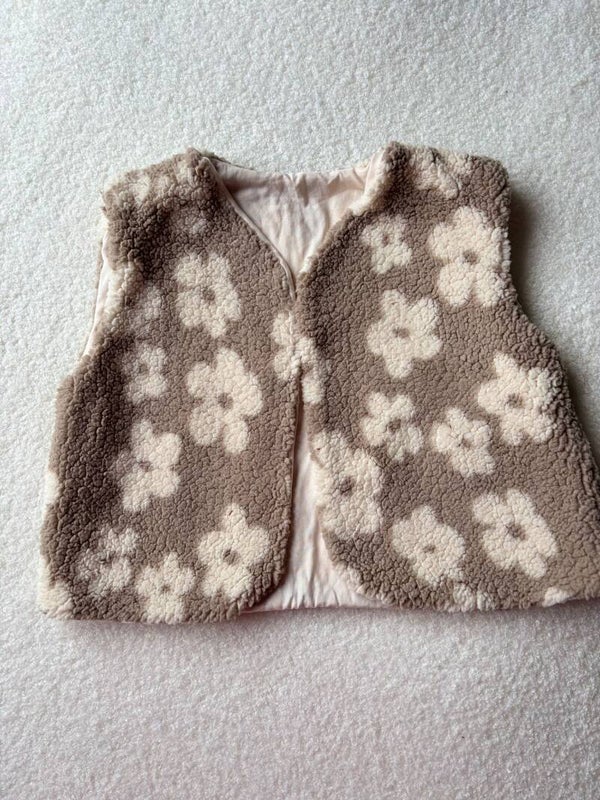 Pre-order Gilet teddy bloemen