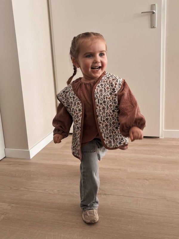 Gilet bloemetjes dubbelzijdig