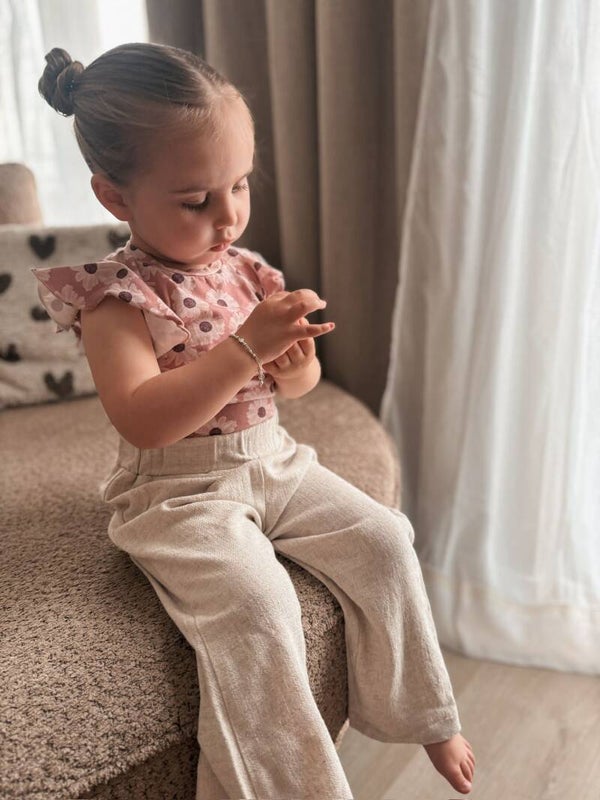 Wide leg linnenviscose broekje