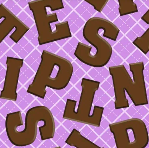 Paperbag skirt chocoladeletters paars