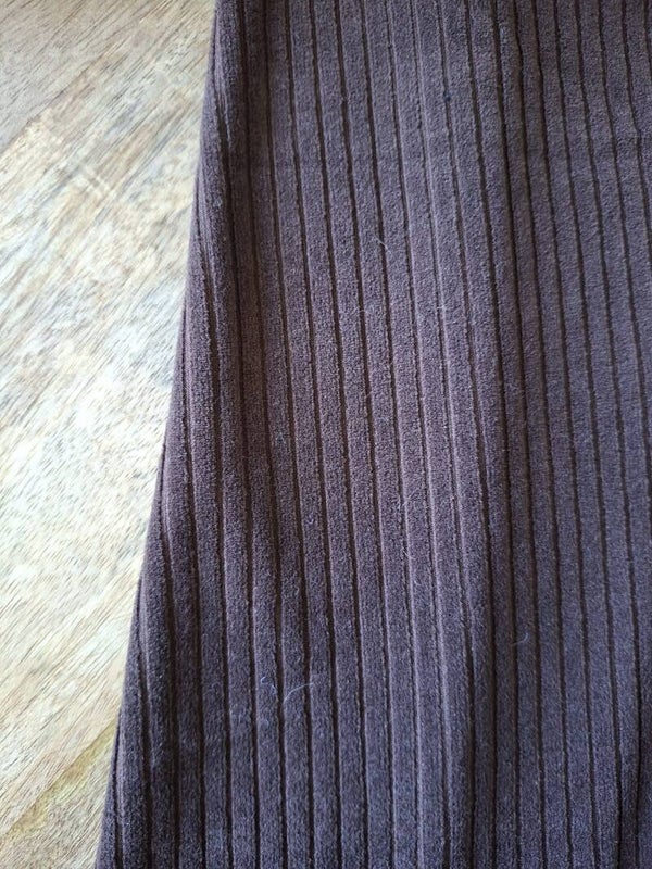 Stretch velvet ribstof bruin