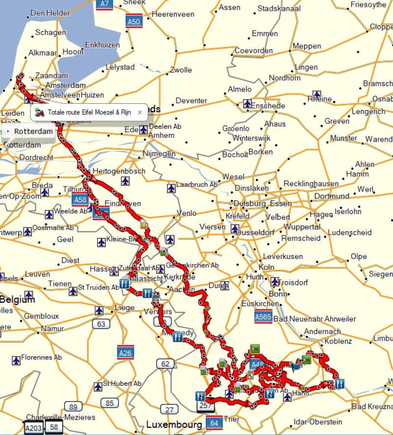 Route Eifel & Moezel/Rijn 2020