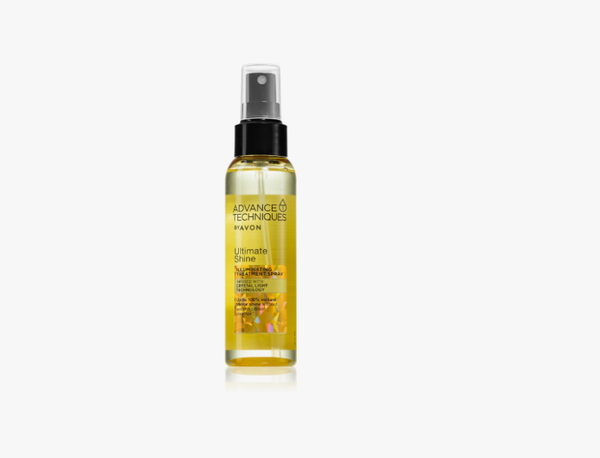 Advance Techniques Ultimate Shine spray fijador para dar brillo y suavidad al cabello AVON 100ML