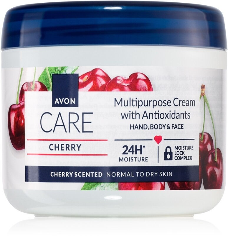 Avon Care Cherry Crema Multiusos con Antioxidantes | Hidratación 24 h para Manos, Cuerpo y Rostro