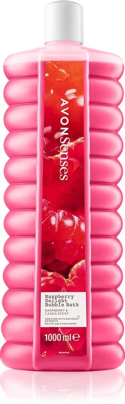Avon Senses Raspberry Delight Bubble Bath – Baño de Burbujas Frambuesa y Grosella Negra (1000 ml)