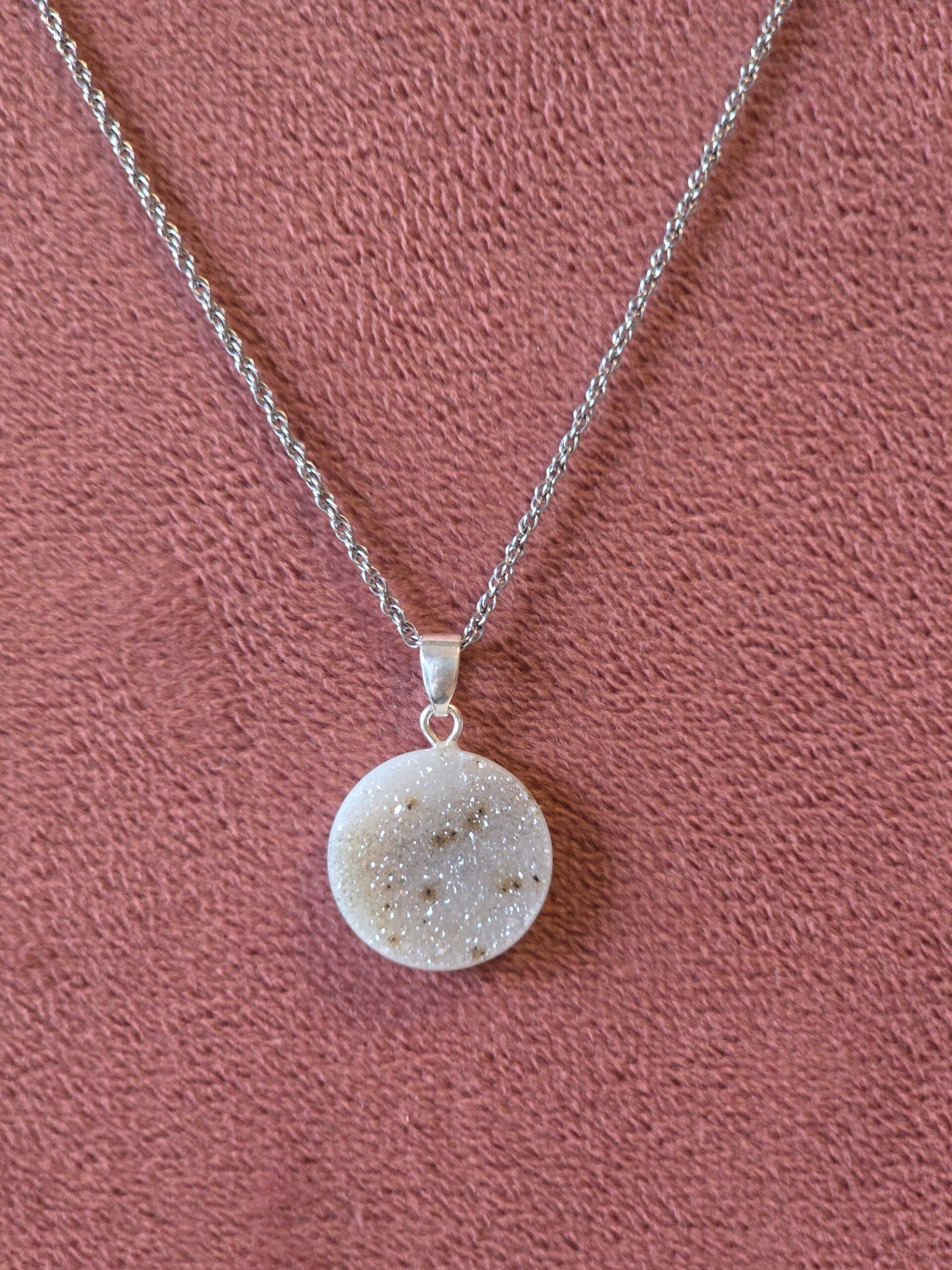 Druzy agaat ketting bedel