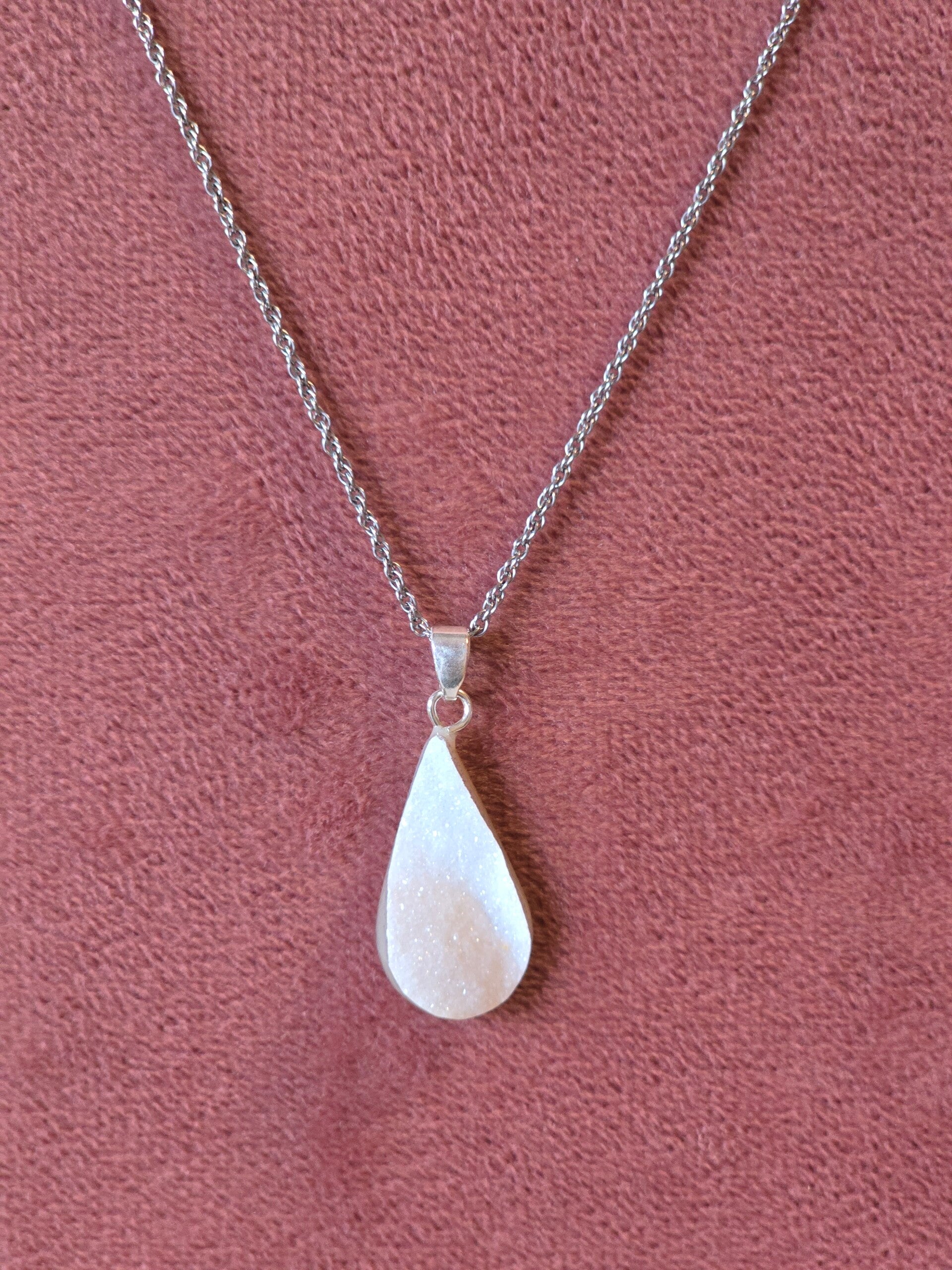 Druzy agaat ketting bedel