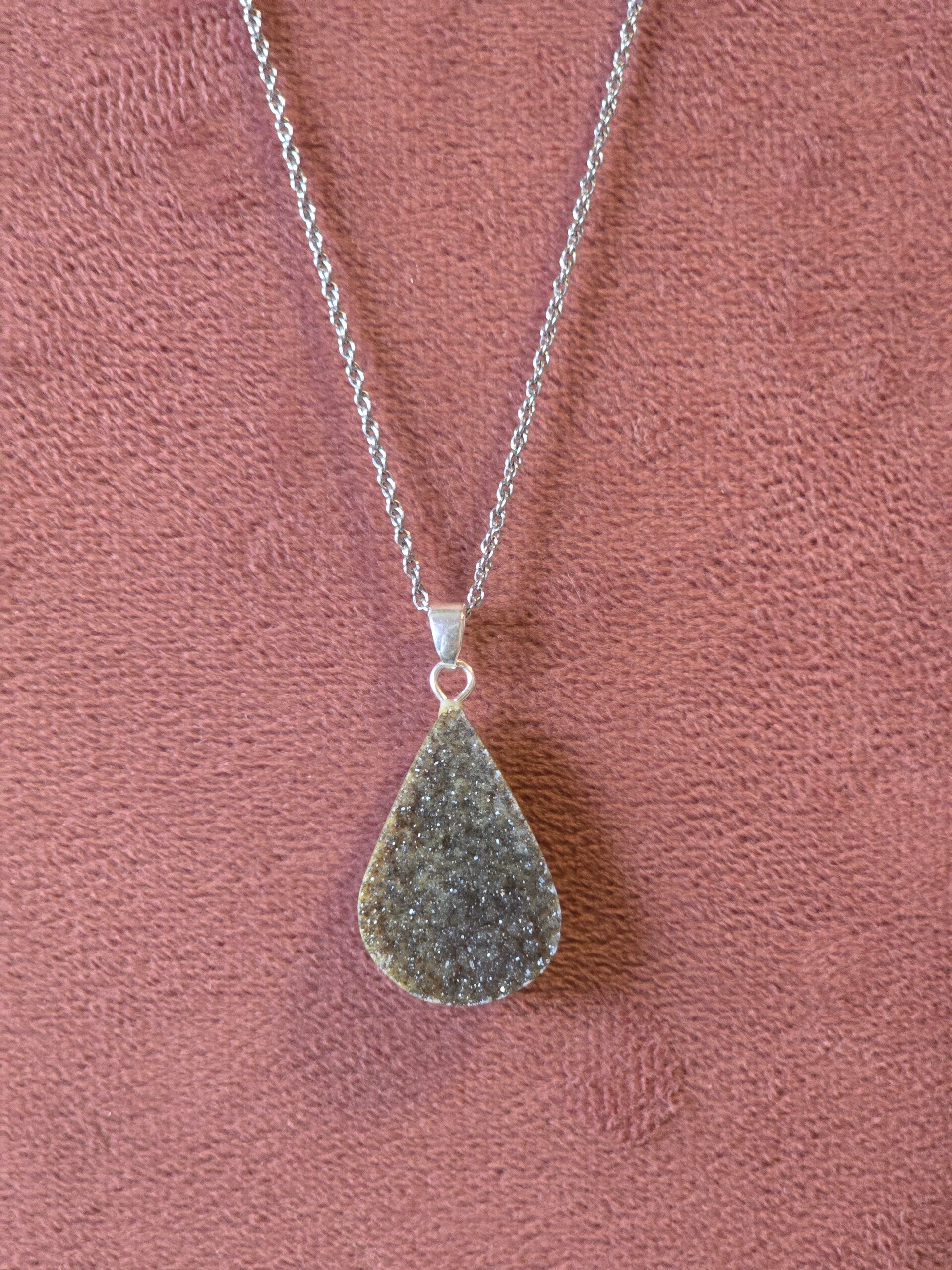 Druzy agaat ketting bedel