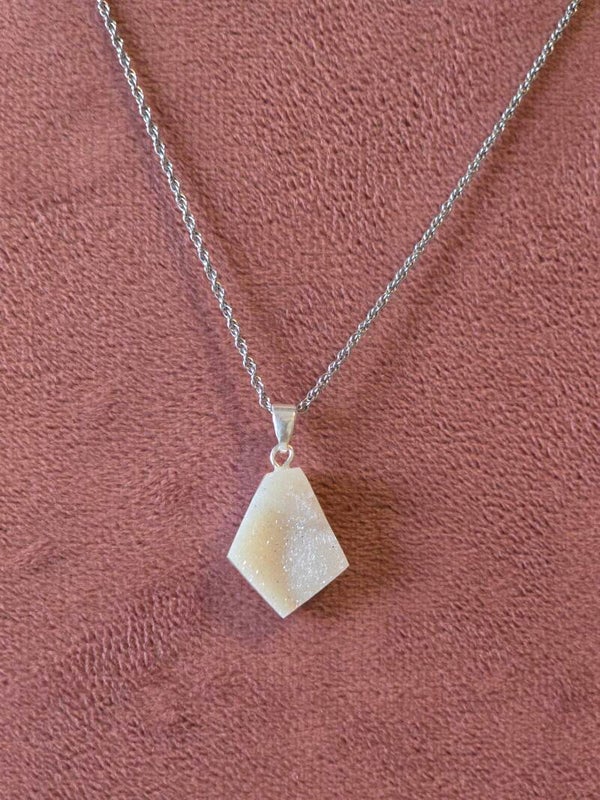 Druzy agaat ketting bedel