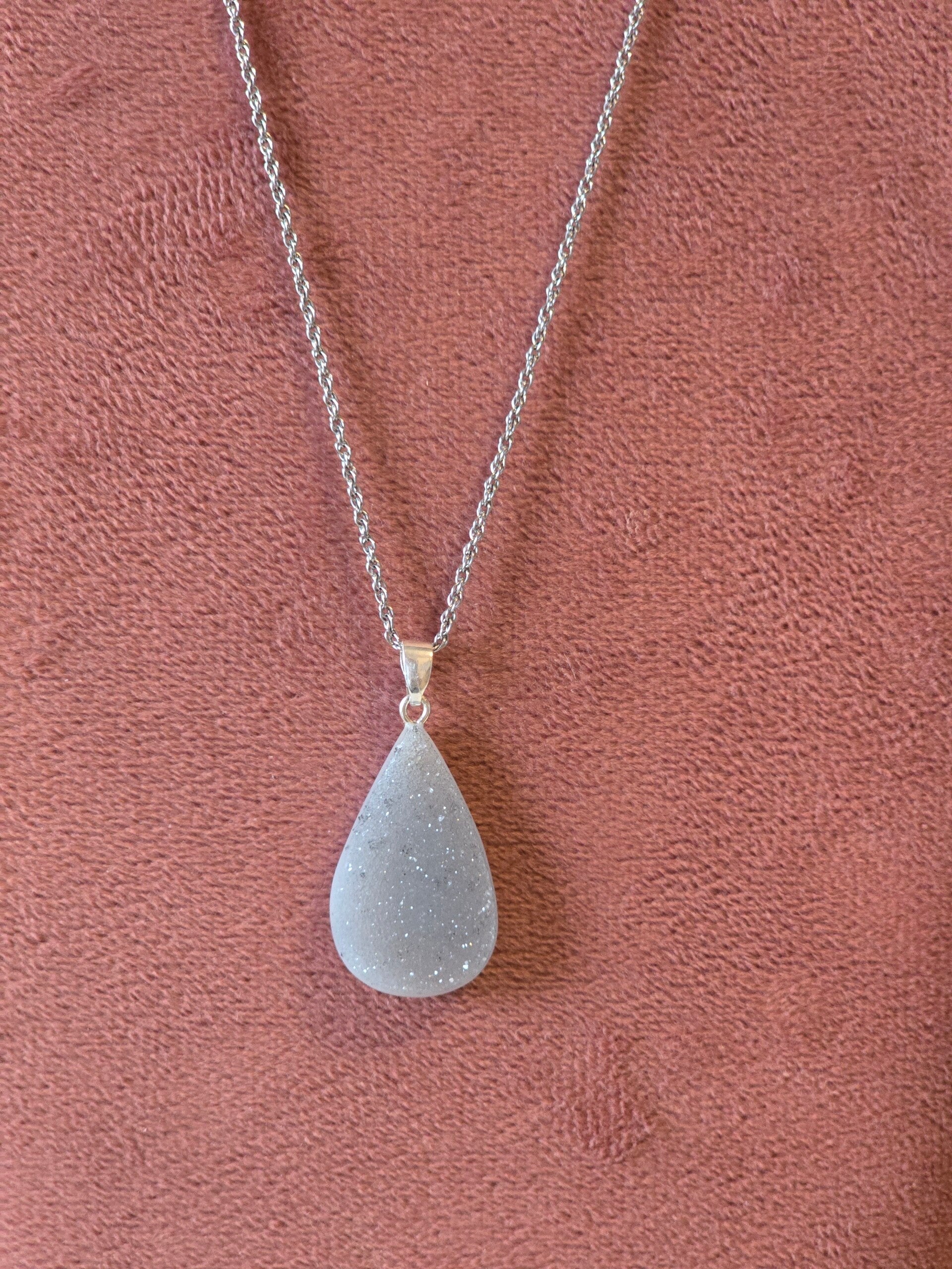 Druzy agaat ketting bedel