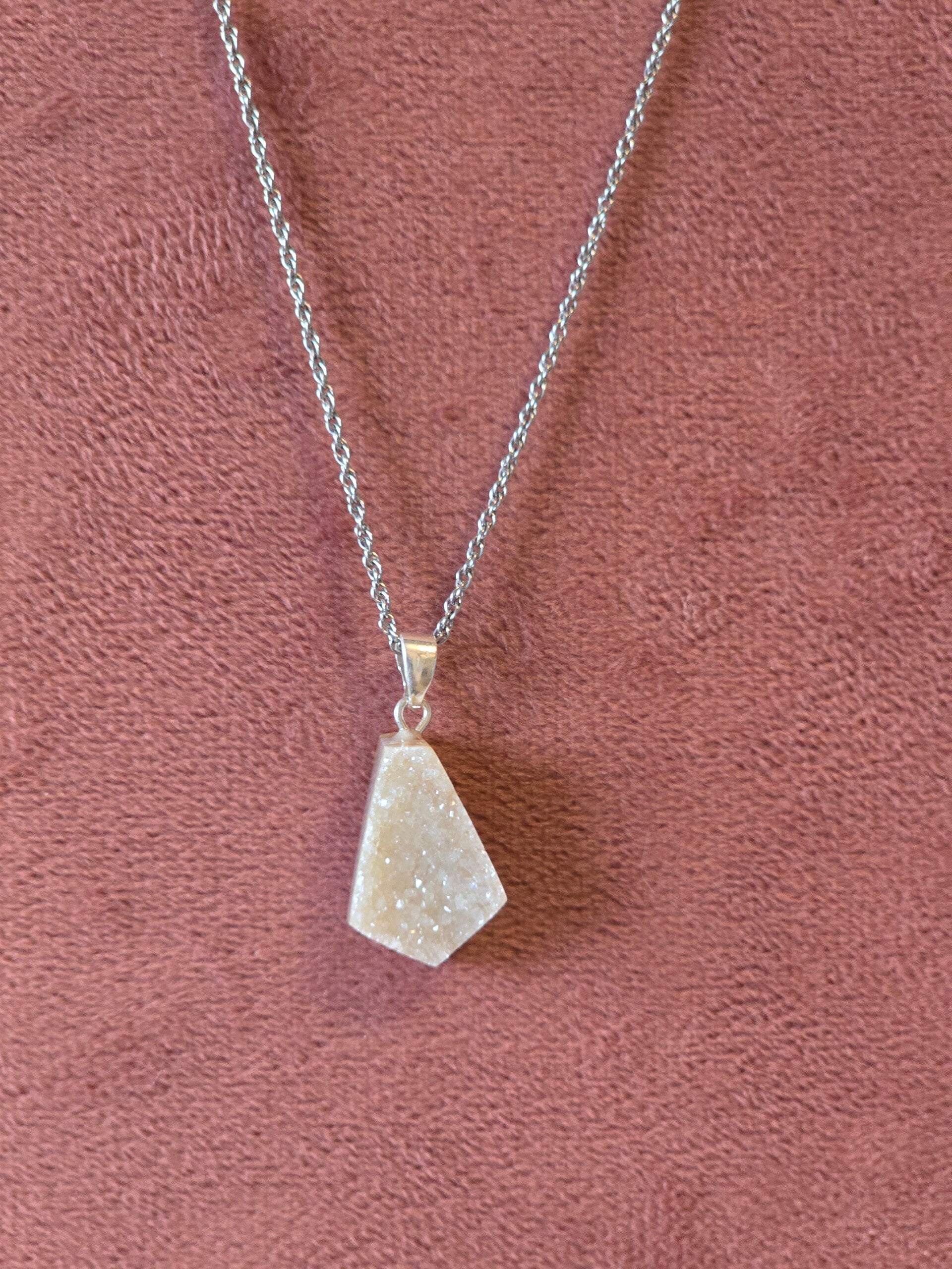 Druzy agaat ketting bedel