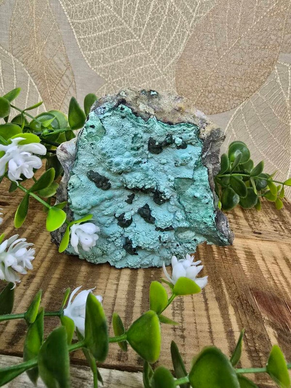 Chrysocolla met malachiet