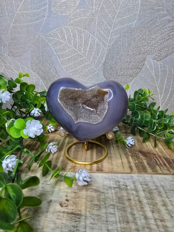 Agaat hart op standaard