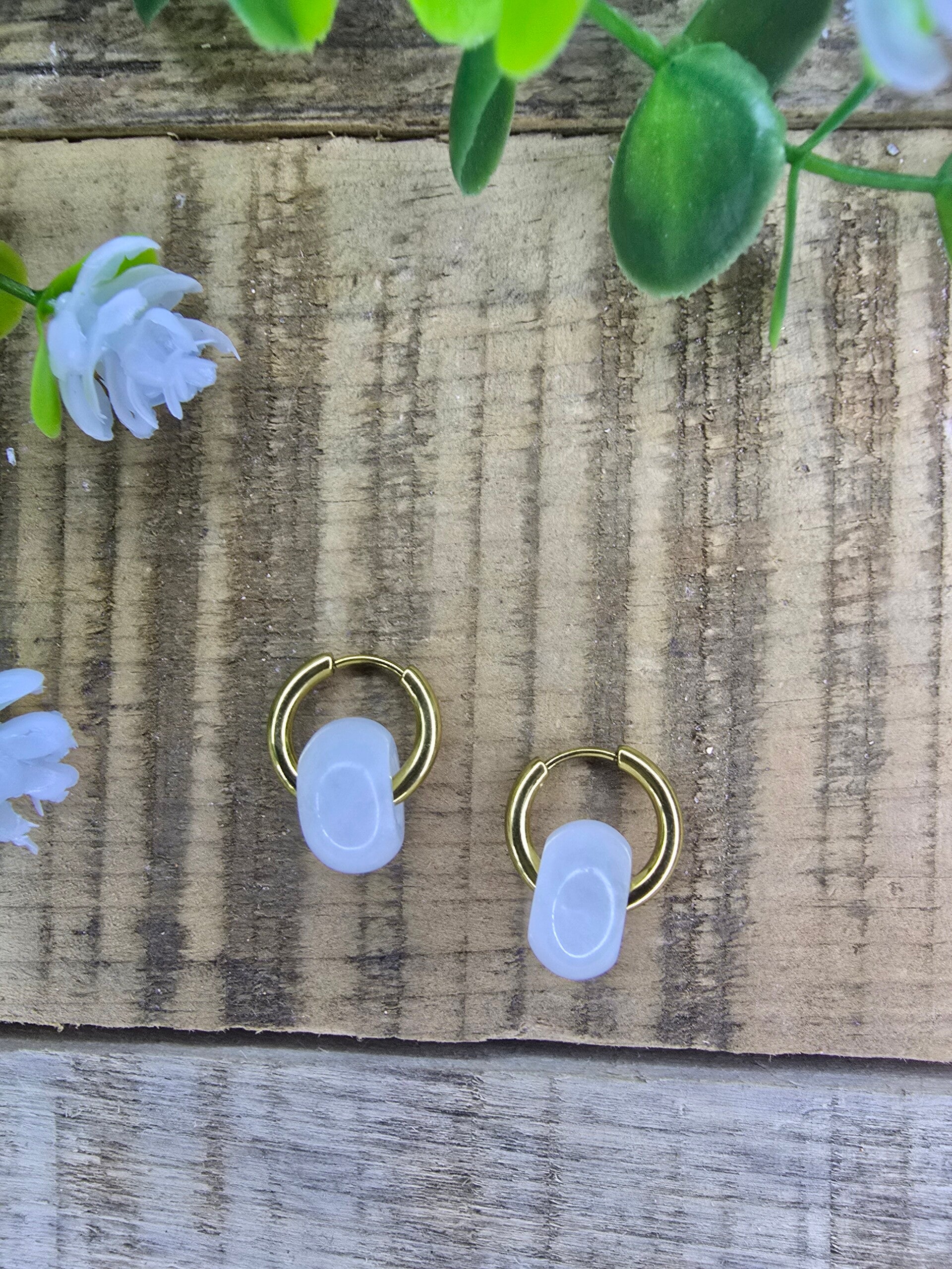 Bergkristal oorbellen