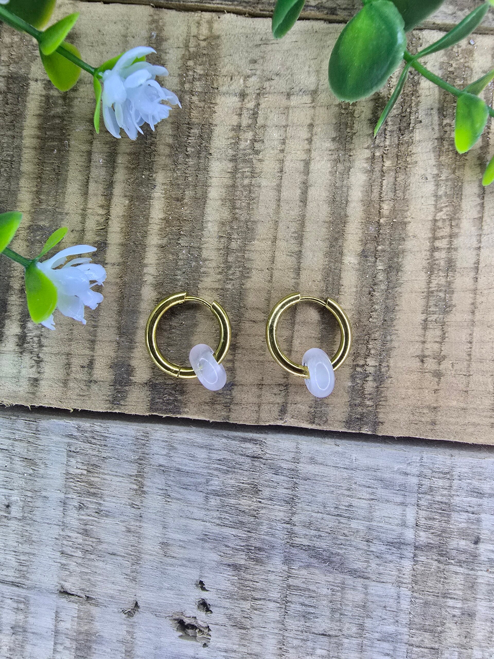 Bergkristal oorbellen