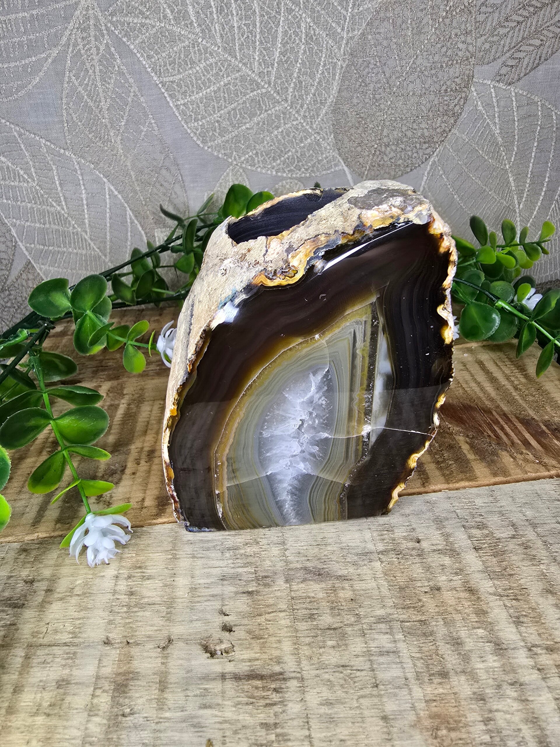 Agaat waxine licht houder