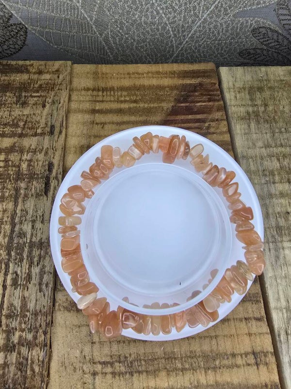 Perzik maansteen split armband